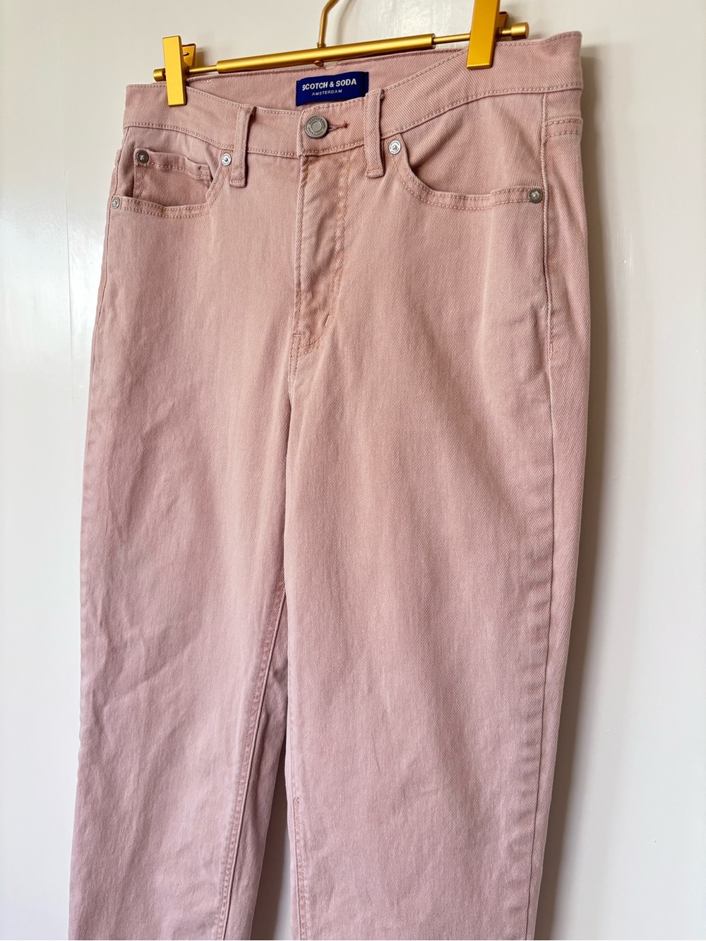 Scotch & Soda| Zalmroze Straight Leg High Waist Denim Jeans Rose-gold Pink Sz 4 - Picture 3 of 9